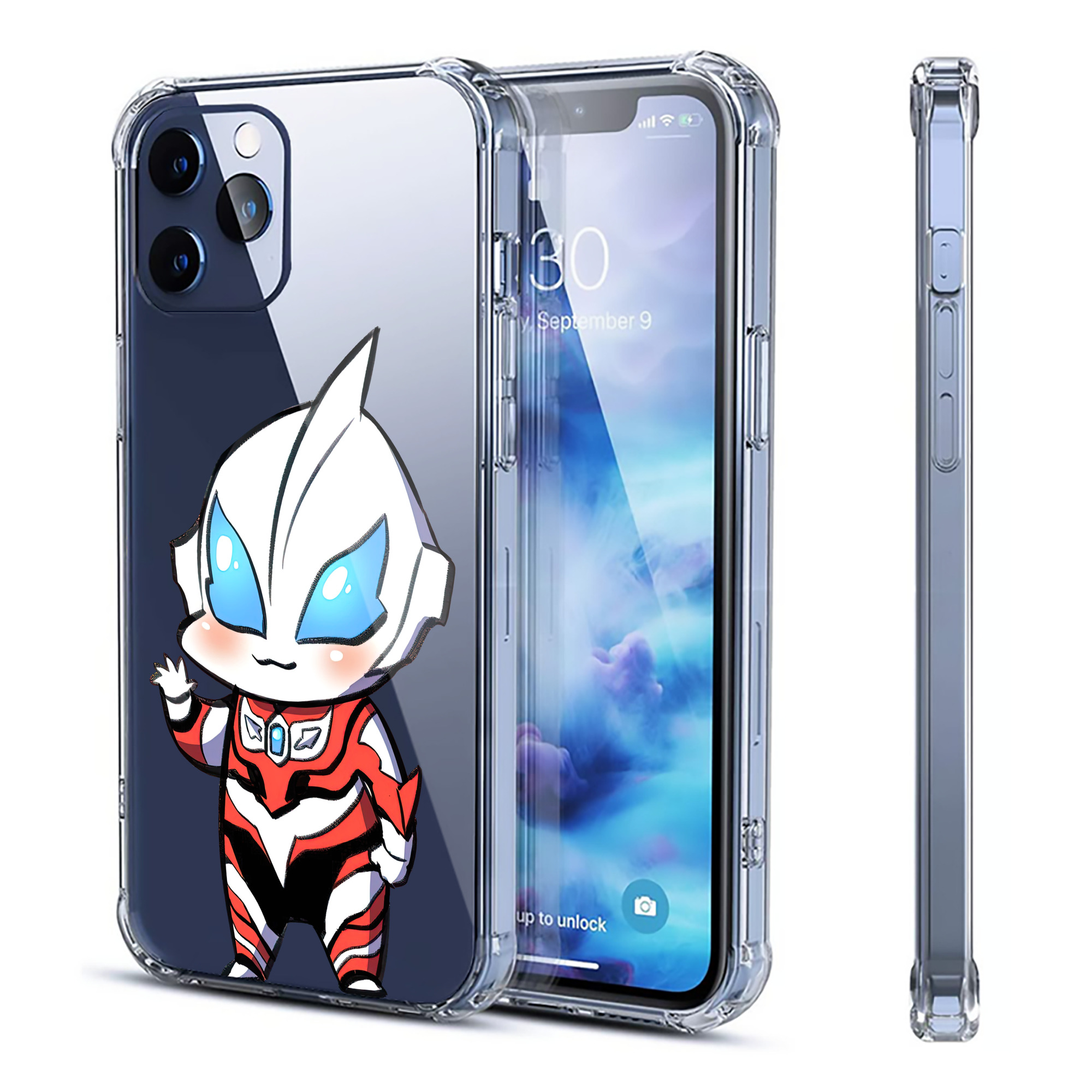 （画像用） ウルトラマン Ultraman 【iPhone 12シリーズ対応】透明スマホケース（クリアソフトケース）